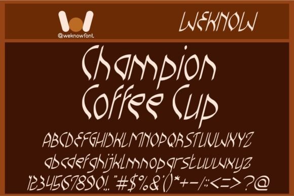 Champion Coffee Cup Font: A Playful and Contemporary Design for Modern Use